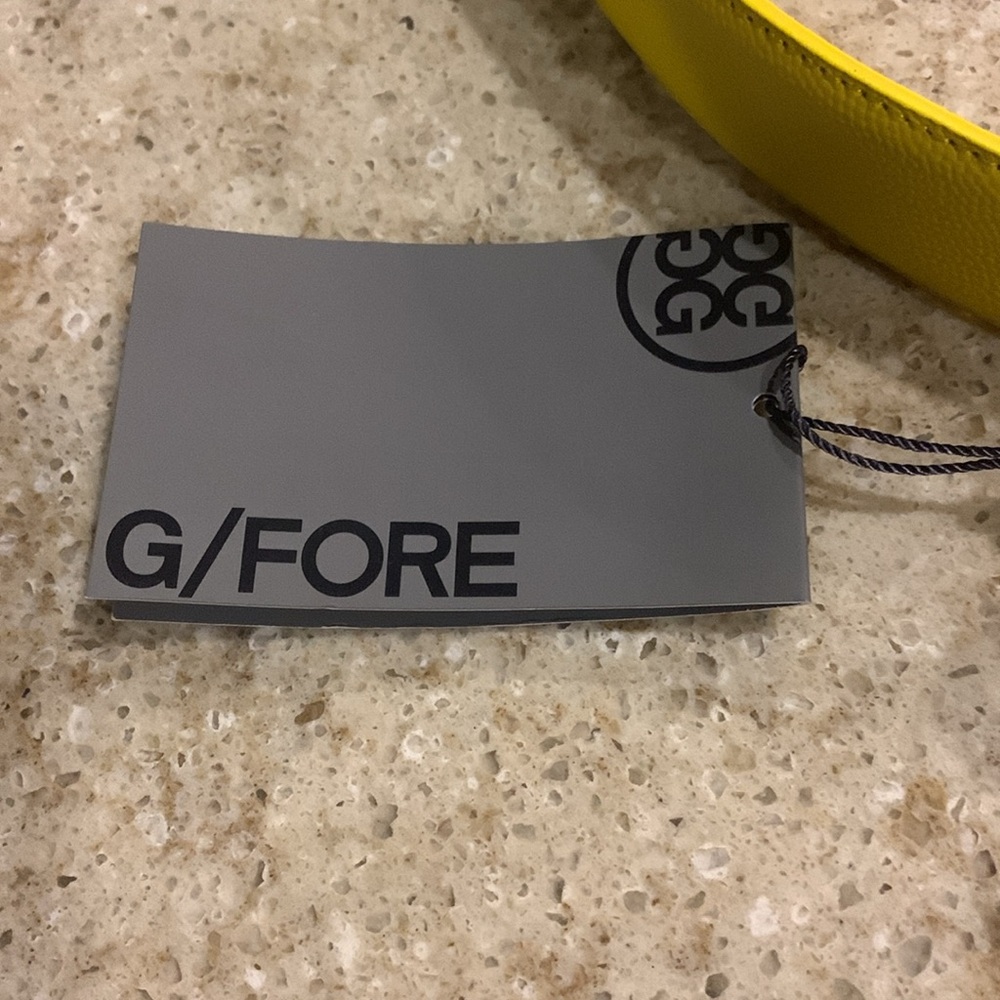 NWT G/FORE - Circle G'S Leather & Webbed Golf Belt - Yellow Size 36 - Picture 2 of 4